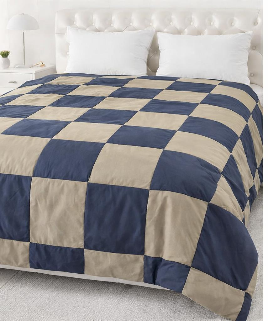 Duvet Cover Dual Color 100% Cotton - Navy blue/ Gray