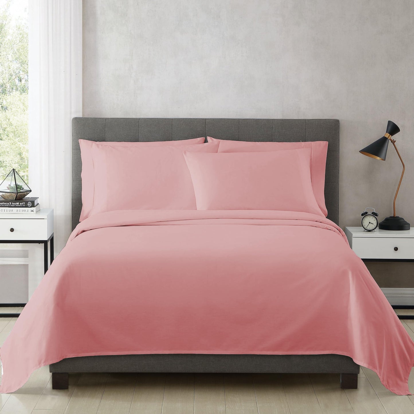 Flat Bedsheet | 500TC | 100% Cotton | (1 Flat Bedsheet,2 Pillow Covers) - Blush