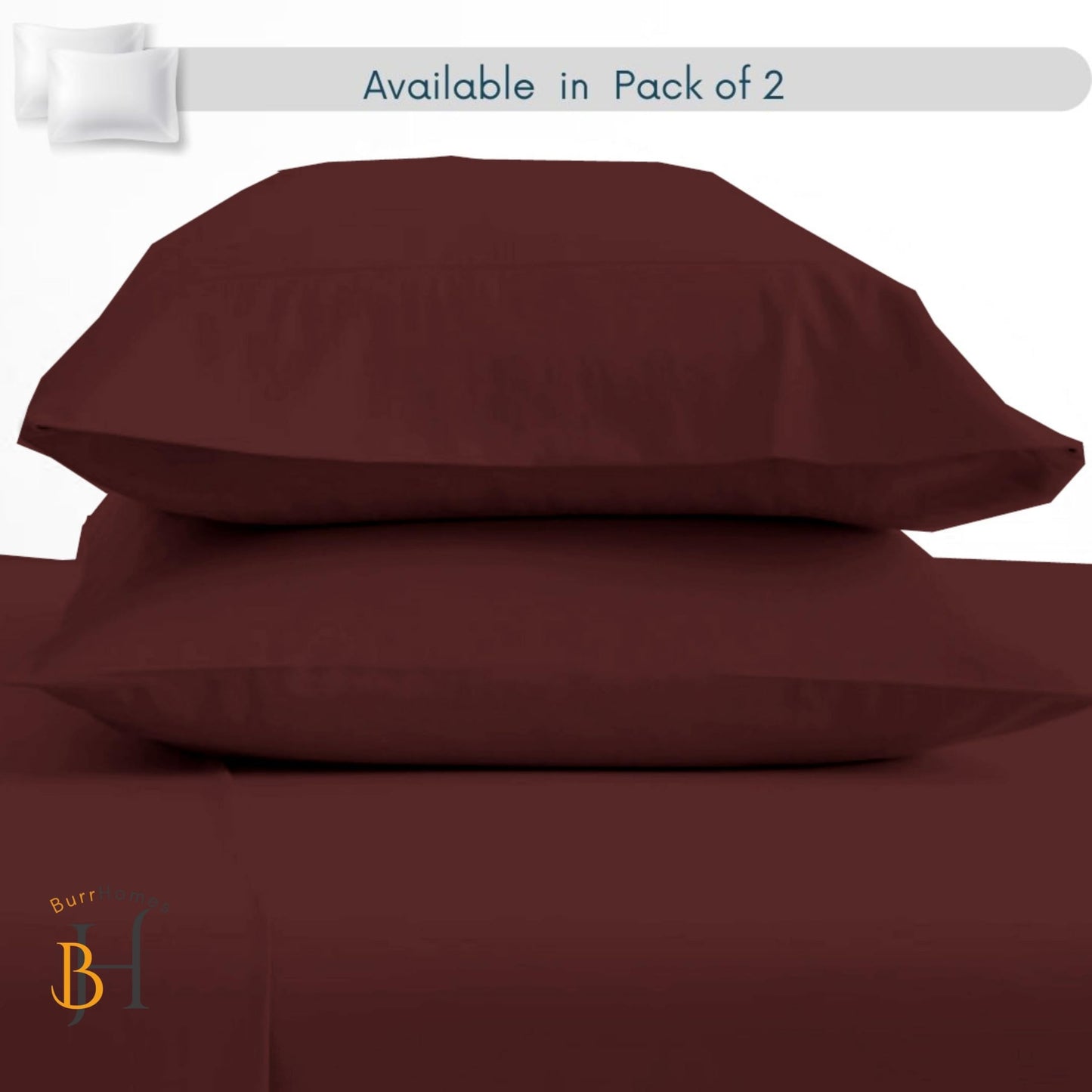 Flat Bedsheet | 500TC | 100% Cotton | (1 Flat Bedsheet,2 Pillow Covers) - Burgundy