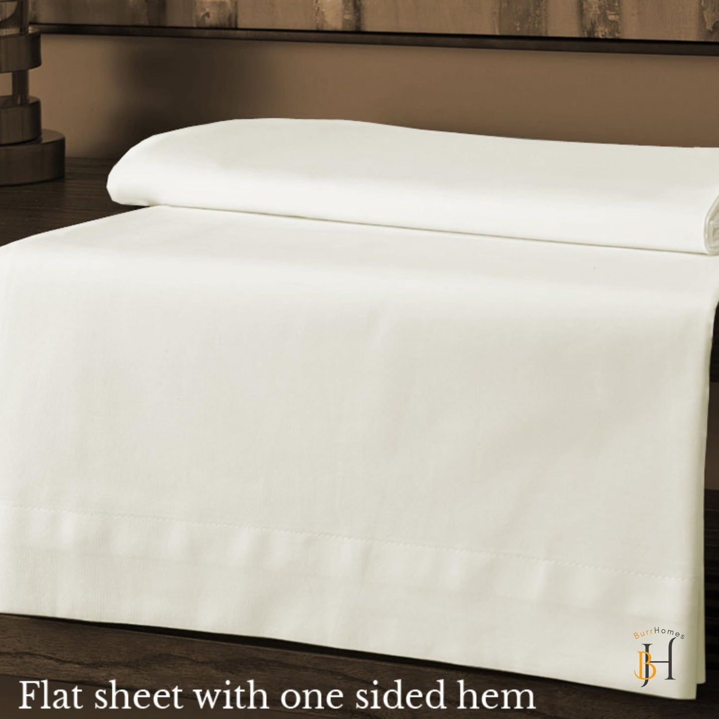 Flat Bedsheet | 500TC | 100% Cotton | (1 Flat Bedsheet,2 Pillow Covers) - Ivory