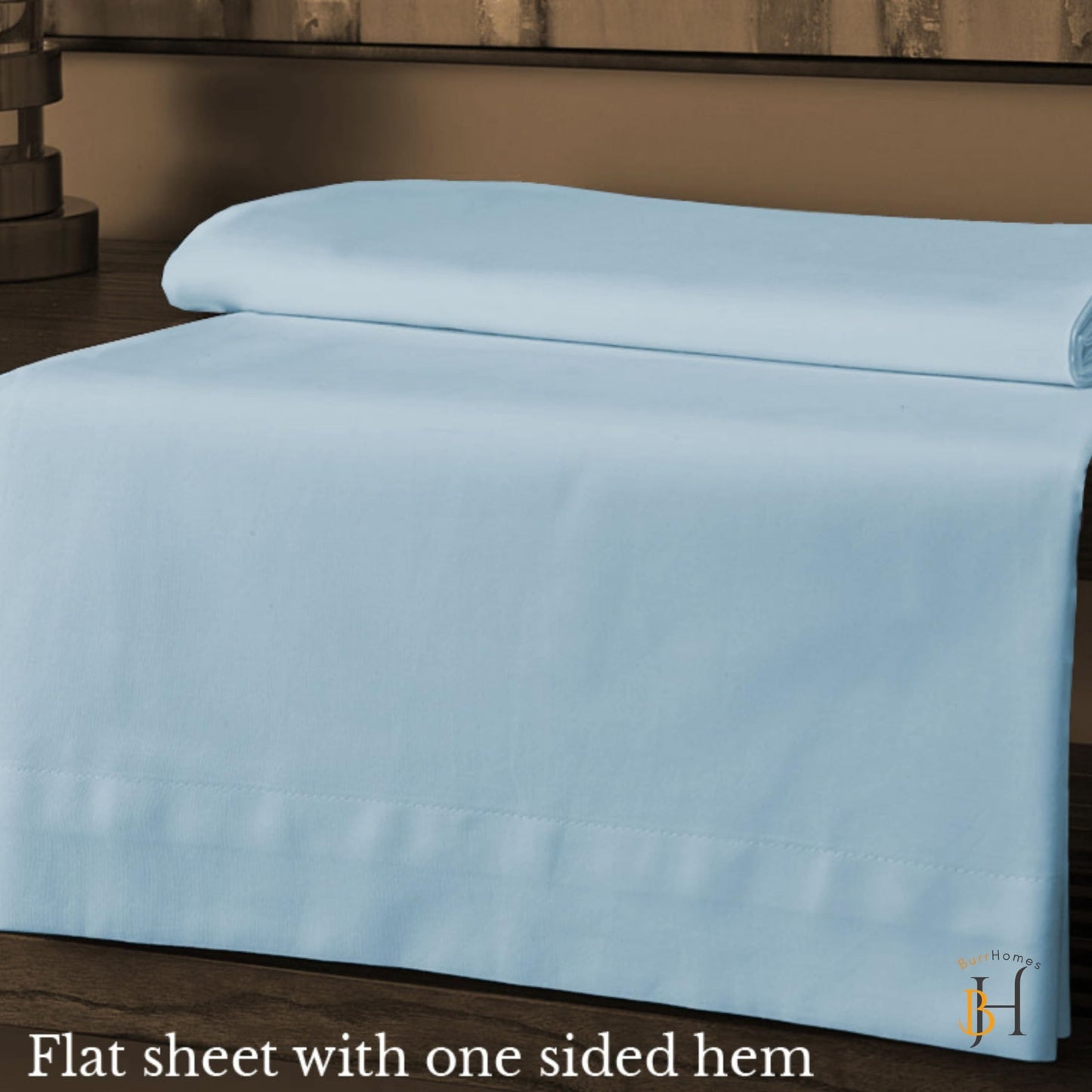 Flat Bedsheet | 500TC | 100% Cotton | (1 Flat Bedsheet,2 Pillow Covers) - Sky Blue