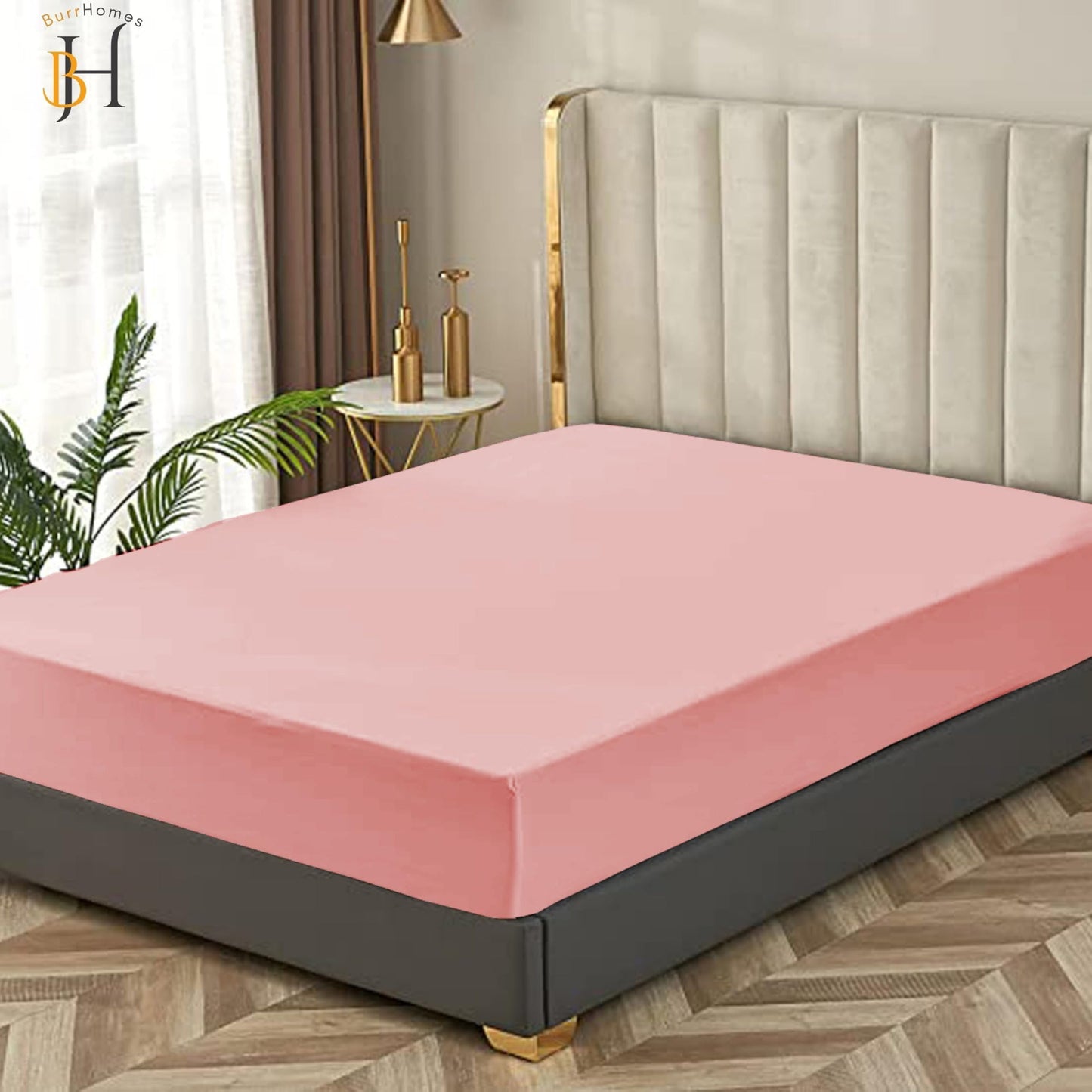 Fitted Bedsheet | 500TC | 100% Cotton | (1 Fitted Bedsheet,2 Pillow Covers) - Blush