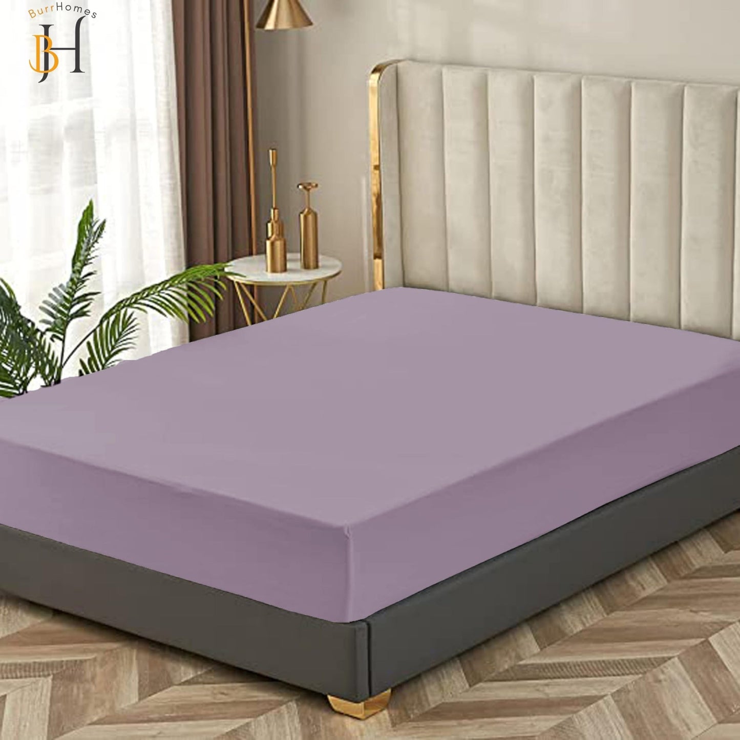 Fitted Bedsheet | 500TC | 100% Cotton | (1 Fitted Bedsheet,2 Pillow Covers) - Purple