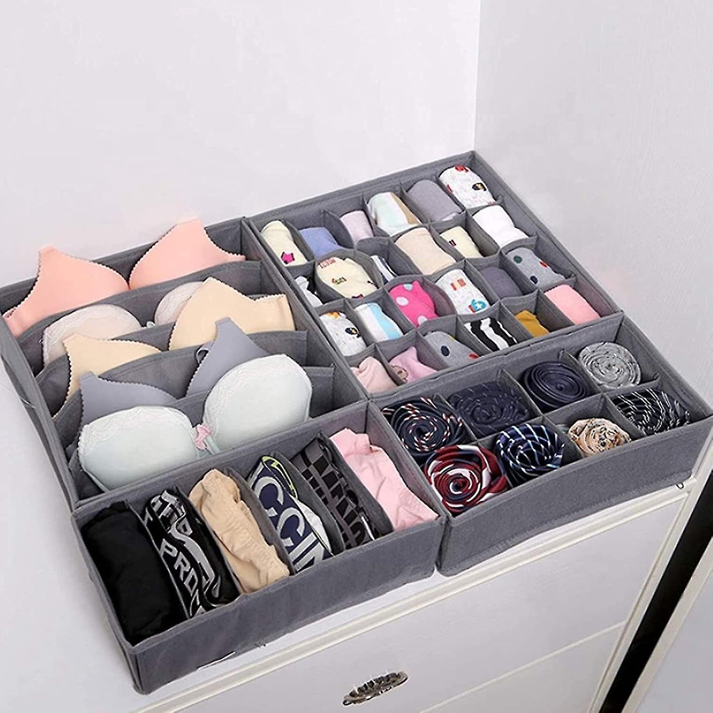 Foldable Storage Box Drawer Divider Organizer Closet Storage for Socks,Bra,Tie,Scarfs