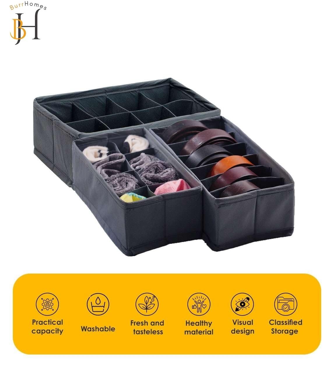 Foldable Storage Box Drawer Divider Organizer Closet Storage for Socks,Bra,Tie,Scarfs