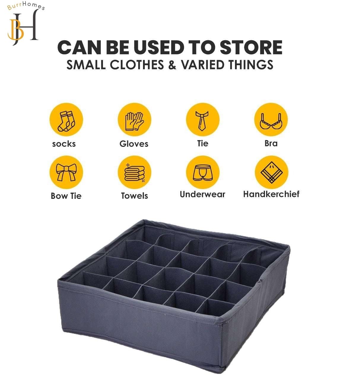 Foldable Storage Box Drawer Divider Organizer Closet Storage for Socks,Bra,Tie,Scarfs