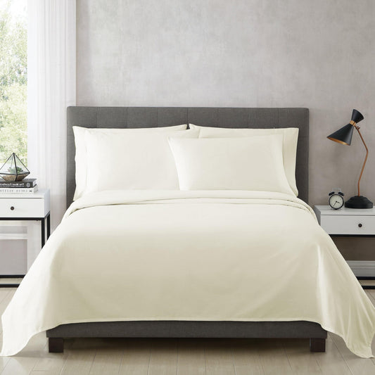 Flat Bedsheet | 500TC | 100% Cotton | (1 Flat Bedsheet,2 Pillow Covers) - Ivory