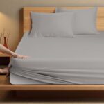 Fitted Bedsheet | 500TC | 100% Cotton | (1 Fitted Bedsheet,2 Pillow Covers) - Light Gray