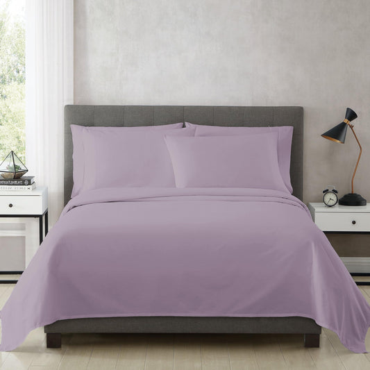 Flat Bedsheet | 500TC | 100% Cotton | (1 Flat Bedsheet,2 Pillow Covers) - Purple
